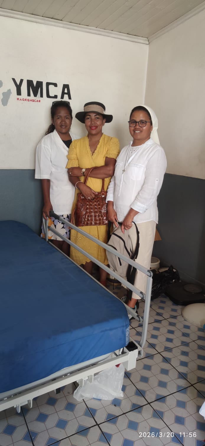 Le lit médicalisé est bien installé à l'infirmerie .de la Maison centrale d' Antsirabé- Madagascar